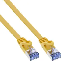 InLine Patchkabel flach, U/FTP, Cat.6A, gelb, 5m, 5 m, Cat6a, U/FTP (STP), RJ-45, RJ-45, Gelb