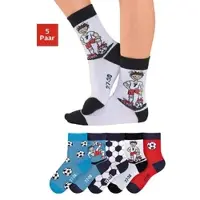 H.I.S. Socken H.I.S "Fußballsocken, Kinder Fußballsocken, WM Socken", Jungen, Gr. 31-34, bunt, Baumwolle, Elasthan, Polyamid, unifarben, elastisch, Socken Socken, mit lustigen Fußballmotiven, Topseller