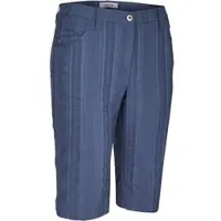 Kjbrand Bermudas "BETTY", Damen, Gr. 44, N-Gr, mittelblau gestreift, Web, Obermaterial: 47% Baumwolle, 45% Polyester, 6% Viskose, 2% Elasthan, Basic schmal, Hosen Bermudas, Sommerhose Wash & Go