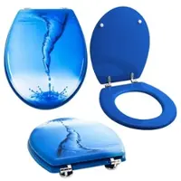 Grafner WC Sitz aus MDF stabile Qualität Blue Whirl mit Absenkautomatik Soft Close