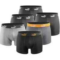 Puma Herren Boxershorts 6er Pack anthracite black orange - L
