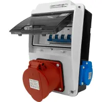 Doktorvolt Wandverteiler XS-S 32A 2x230V IP44 Stromverteiler Komplett Verdrahtet DV-5060-D