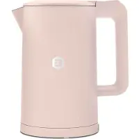 Balter Wasserkocher Edelstahl WK-4, 1,7 Liter, elektrischer Wasserkocher, Doppelwand Design, BPA frei, LED, kabellos, Teekocher Kompakt, Pink