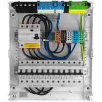 Doktorvolt Sicherungskasten Aufputz Verteilerkasten 2-reihig 24 Module 10xMCB 1xRCCB VDE verdrahtet Verteilerschrank mit Sicherungen 370x305x96,5mm Hager Hohlwand Verteiler Abzweigklemmen DV-6326-NT