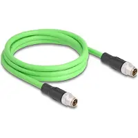 DeLOCK M12 Kabel X-kodiert 8 Pin Stecker zu Stecker PUR (TPU) 2 m