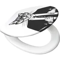 Kleine wolke WC-Sitz "» Kalli«", schwarz (schwarz weiß), B:37cm H:5cm L:45cm, Duroplast, WC-Sitze, WC-Sitz