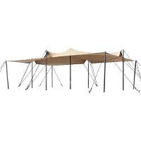 TOOLPORT Stretchzelt 5x7,5m wasserdichte Polyesterplane mit Stahlpfosten Set für flexible Outdoor Events
