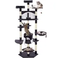 Springos Katzenkratzbaum Kratzbaum 2 Katzenhäuser Plattformen Liegemulde 203 cm