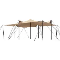 TOOLPORT Stretchzelt 4,5x6m wasserdichte Polyesterplane mit Stahlpfosten Set für flexible Outdoor