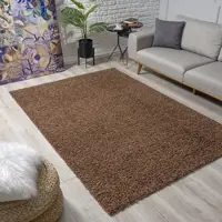 Sanat Hochflor-Teppich "LOCA" Gr. 4, braun (dunkelbraun), B:160cm H:30mm L:230cm, Kunstfaser, Teppiche, Hochflor-Teppich, Wohnzimmer, Langflor, Shaggy, Schlafzimmer