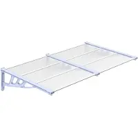 vidaXL Türvordach Grau und Transparent 152,5x90 cm Polycarbonat