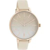 Oozoo Damen Lederarmband Uhr Timepieces beige weiß Analog Quarzuhr UOC11030