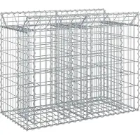 vidaXL Gabionen-Hochbeet 100 x 50 x 80 cm Verzinkter Stahl Silber
