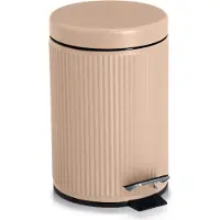 Zeller Kosmetikeimer PRESENT "Badezimmereimer", beige (mandel), H:26cm Ø:17cm, Kunststoff, Metall, Mülleimer, Kosmetikeimer, Herausnehmbarer Inneneimer, 3 Liter