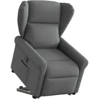 vidaXL Relaxsessel mit Aufstehhilfe Elektrisch Dunkelgrau Stoff