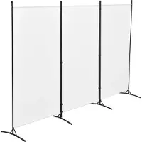 OEM Garten-Schirm Justen - Scheidungswand - 176x260 cm - Weiss - Stahl und Polyester - Wasserabweisend - Diskretes Design