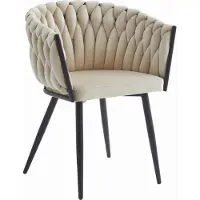 Leobert Valora ORION Stuhl Beige Samt Schwarze Beine x1 | Stilvoller beigefarbener Stuhl mit schwarzen Beinen