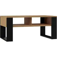 VBChome Kaffeetisch 90 x 58 x 50 cm Eiche Artisan - Schwarz Couchtisch Wohnzimmertisch Teetisch Beistelltisch Sofatisch Modern Wohnzimmer Büro Eiche Artisan - Schwarz