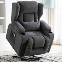 GTPLAYER COMHOMA Relaxsessel Aufstehhilfe Massagesessel Fernsehsessel Liege mit Massage Ergonomischer Sessel Stoffoberfläche grau Neu ungeöffnete Verpackung