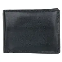 FLW Herren Schwarzes Echtes Weiches Leder Portemonnaie ohne Logos oder Markierungen