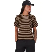Mons Royale Womens Icon Merino Tee-shirt mr stripe toffee (980) S