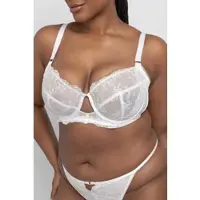 Dorina Bügel-BH "Yelena (Bridal)", Damen, Gr. 100, Cup H, ivory, Obermaterial: 77% Polyester, 19% Polyamid, 4% Elasthan, BHs Bügel-BH