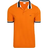 Sun68 Poloshirt Multistripes Collar Orange - XXL