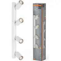 Osram Deckenstrahler OCTAGON, weiß, 4-flg., GU10-LED 927 dim dimmbar, weiß / opal, für Wohn- / Esszimmer, Metall, Modern