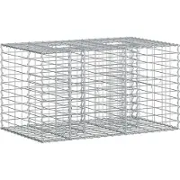 vidaXL Gabionen-Hochbeet 100 x 60 x 55 cm Verzinkter Stahl Silber