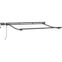 Syfax Manueller Markisenrahmen mit LEDs Anthrazit 3 x 2,5 m Aluminium