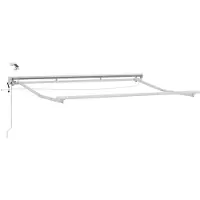 Syfax Elektrische Markisenrahmen mit LEDs Weiß 3,5 x 2 m Aluminium