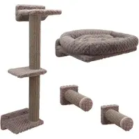 Kerbl Katzen Kletterwand MONTE ALPI, 8-teilig, Grau, Kletterturm, Spiel- und Ruhebereich
