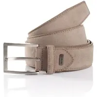 MONTI Ledergürtel "TORONTO", Herren, Gr. 120, grau (taupe), Rindsleder, Gürtel Ledergürtel, Veloursoptik, matt, elegant, weich, mit Logo