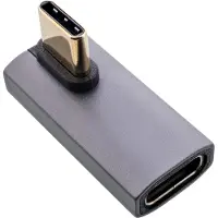InLine USB4 Adapter, USB-C Stecker/Buchse vertikal rechts/links gewinkelt, grau, USB-C, USB-C, Grau