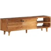 Syfax TV-Schrank Massivholz Akazie Honigfarbenes Finish 140x30x40 cm