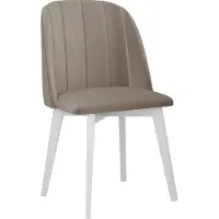 Mirjan 24 Stuhl Monti III Pik Gerade, Polsterstuhl aus Buchenholz, Stilvoll Wohnzimmer (Holzfarbe: Weiß, Stofffarbe: Riviera 16)