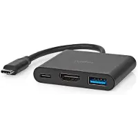 Nedis Ccgb64770bk01 3-in-1-multiport-usb-adapter Usb 3.2 Gen 1 Usb-c M-hdmi/usb-a W/usb-c W 5 Gbit/s Vernickelt 0.1 M