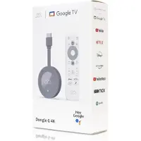 Abcom Dongle G 4K Google TV Mediaplayer Stick Grau (UHD 4K, WiFi 5, LAN, Sprachfernbedienung)