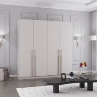 FABRYKA MEBLI IDŹCZAK Drehtürenschrank Kleiderschrank Schrank 200 cm Kaschmir/Kaschmir viertürig Rosa 01