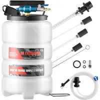 StarTech.com Ölabsaugpumpe - Ölwechselpumpe 9,5 L - Pneumatisch & Manuell - Mit Schlauch & 3 Verlängerungsrohren - PE-Tank - Für Autos, Boote, Rasenmäher