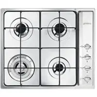 Smeg SR64S Einbau-Gaskochfeld aus Edelstahl, 4 Brenner