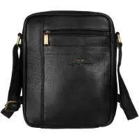 Peterson Lederhandtasche für Herren mit Reißverschlusstasche -