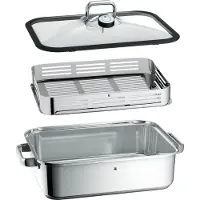 WMF 1741016040, 6,5 l, Edelstahl, Rechteckig, Keramik, Gas, Halogen, Induktion, Versiegelte Platte, Edelstahl, Glas