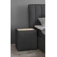 Home affaire 1100000002199 "Effy", schwarz (schwarz, plexi milchglas), B:50cm H:53cm T:50cm, Tische, 1100000002199, passend zum Polsterbett, Boxbett oder Boxspringbett Effy