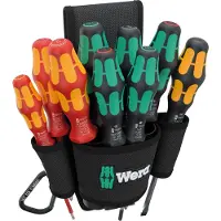 Wera 9620 Gürteltasche Set 1, VDE Universal Schraubendreher-Set, 10-teilig
