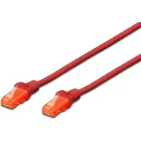 Digitus CAT 6 U/UTP Patchkabel, 5 m, Cat6, U/UTP (UTP), RJ-45, RJ-45, Rot