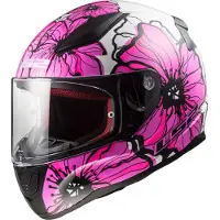 LS2 Helmets LS2 FF353 Rapid II Poppies Helm, schwarz/weiß/pink, M (57/58)
