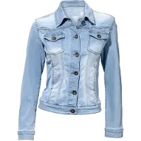 HEINE Jeansjacke, Damen, Gr. 40, blau (bleached), 95% Baumwolle, 3% Polyester, 2% Elasthan, LINEA TESINI BY , unifarben, Jacken Jeansjacke