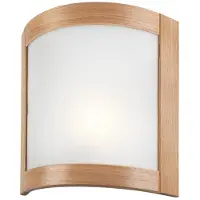 Lamkur Wandleuchte Zanna aus Holz, Höhe 34 cm, eiche hell