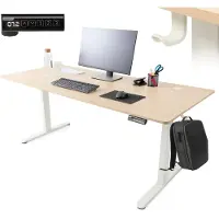 Arebos Elektrisch höhenverstellbarer Schreibtisch 180x80 cm | Memory-Funktion, Beige